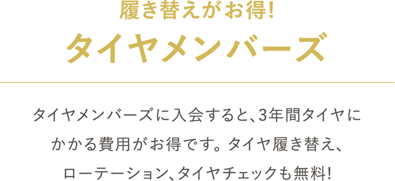 履き替えがお得！タイヤメンバーズ