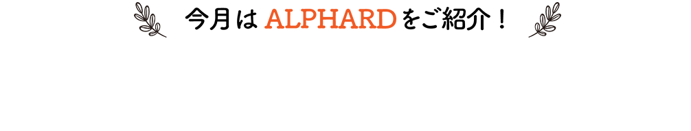 今月はALPHARDでおでかけ！