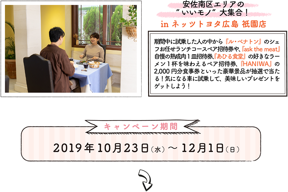 安佐南区エリアの “いいモノ”大集合! in ネッツトヨタ広島 祇園店